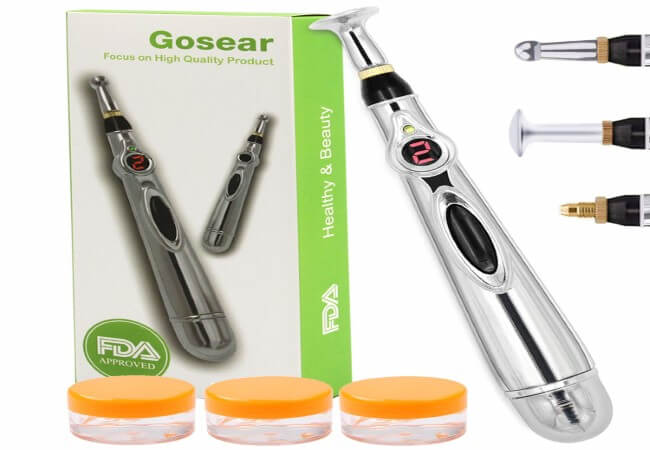 Acupuncture Pen,Gosear Electronic Accupuncture Pen Massage Pen Energy Pen Relief Pain Tools,1 x AA battery (Not Included)